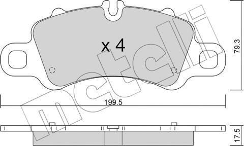 Metelli 22-1254-0 - Bremžu uzliku kompl., Disku bremzes www.autospares.lv