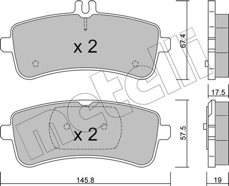 Metelli 22-1200-0 - Тормозные колодки, дисковые, комплект www.autospares.lv