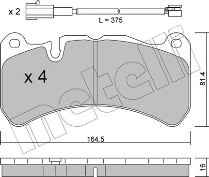 Metelli 22-1201-1 - Bremžu uzliku kompl., Disku bremzes www.autospares.lv