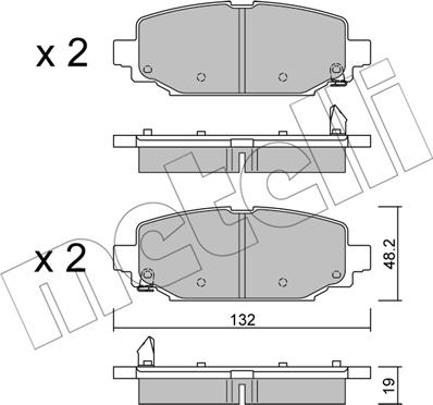 Metelli 22-1210-0 - Bremžu uzliku kompl., Disku bremzes www.autospares.lv