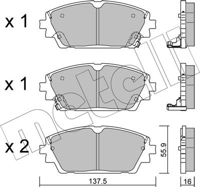 Metelli 22-1237-0 - Bremžu uzliku kompl., Disku bremzes www.autospares.lv