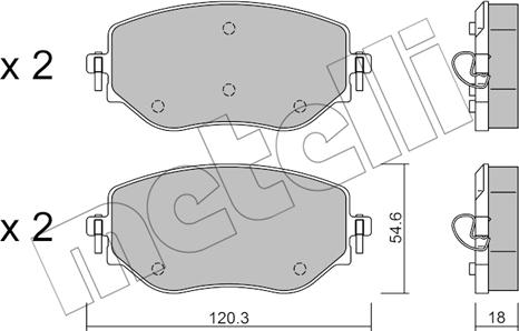 Metelli 22-1225-0 - Bremžu uzliku kompl., Disku bremzes www.autospares.lv