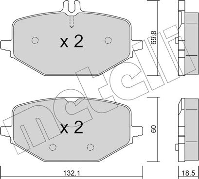 Metelli 22-1274-0 - Bremžu uzliku kompl., Disku bremzes www.autospares.lv