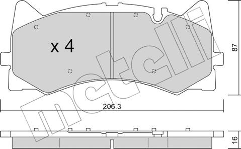 Metelli 22-1271-0 - Bremžu uzliku kompl., Disku bremzes autospares.lv