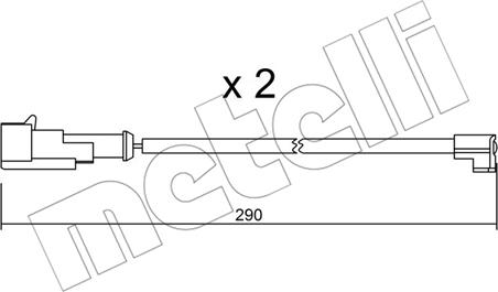 Metelli SU.100K - Warning Contact, brake pad wear www.autospares.lv