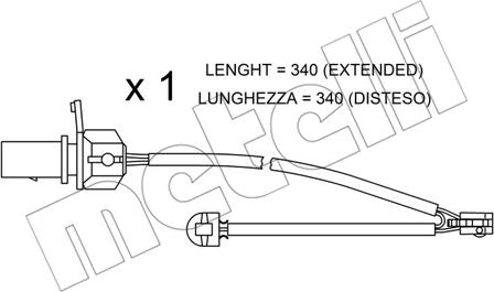 Metelli SU.295 - Indikators, Bremžu uzliku nodilums www.autospares.lv