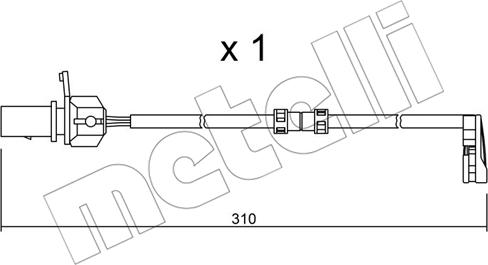 Metelli SU.290 - Indikators, Bremžu uzliku nodilums www.autospares.lv