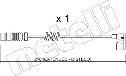 Metelli SU.209 - Warning Contact, brake pad wear www.autospares.lv