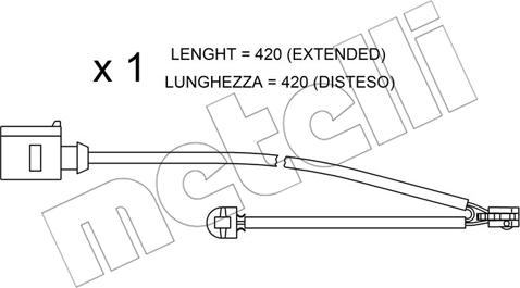 Metelli SU.217 - Сигнализатор, износ тормозных колодок www.autospares.lv