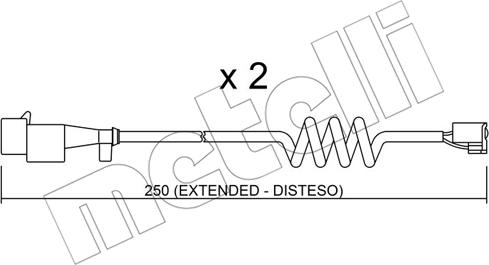 Metelli SU.227K - Warning Contact, brake pad wear www.autospares.lv