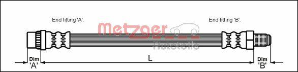 Metzger 4114653 - Bremžu šļūtene www.autospares.lv