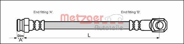 Metzger 4114664 - Bremžu šļūtene www.autospares.lv