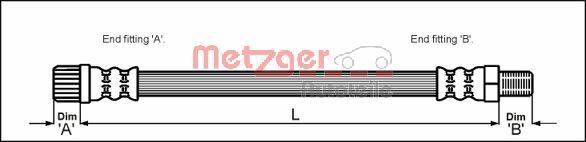 Metzger 4114667 - Bremžu šļūtene www.autospares.lv