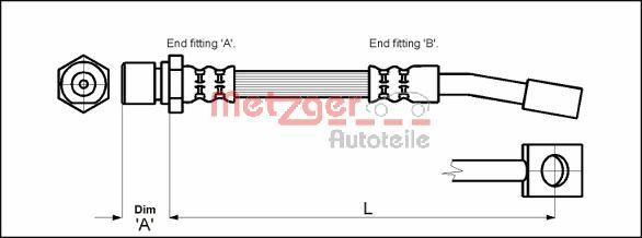 Metzger 4114679 - Bremžu šļūtene www.autospares.lv