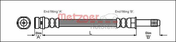 Metzger 4114678 - Bremžu šļūtene www.autospares.lv