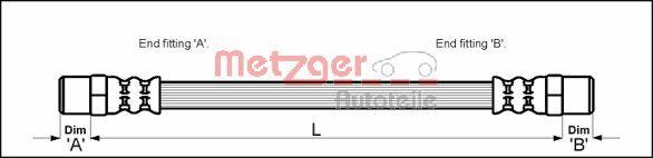 Metzger 4114672 - Bremžu šļūtene www.autospares.lv