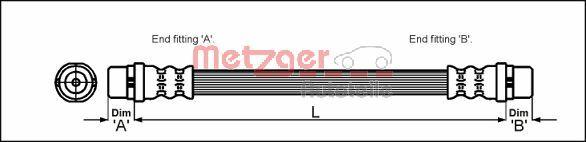 Metzger 4114796 - Bremžu šļūtene www.autospares.lv