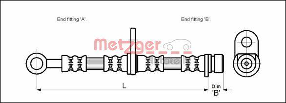 Metzger 4115152 - Bremžu šļūtene www.autospares.lv