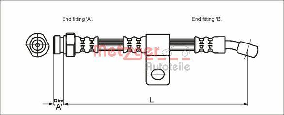 Metzger 4110404 - Bremžu šļūtene www.autospares.lv