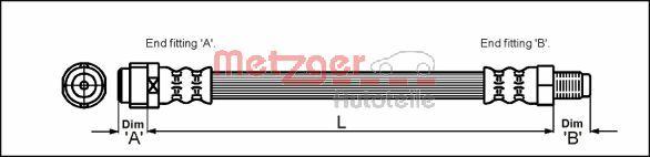 Metzger 4110581 - Тормозной шланг www.autospares.lv