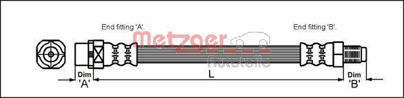 Metzger 4110043 - Тормозной шланг www.autospares.lv