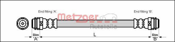 Metzger 4114798 - Bremžu šļūtene www.autospares.lv