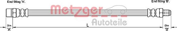 Metzger 4110257 - Тормозной шланг www.autospares.lv