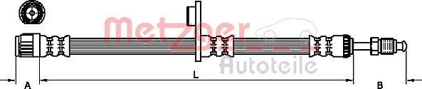 Metzger 4110226 - Тормозной шланг www.autospares.lv