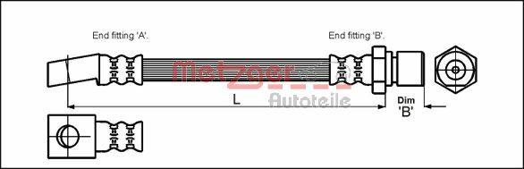 Metzger 4111947 - Bremžu šļūtene www.autospares.lv