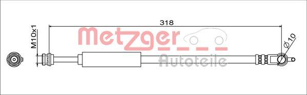 Metzger 4111629 - Bremžu šļūtene www.autospares.lv