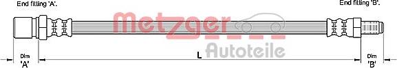 Metzger 4111112 - Bremžu šļūtene www.autospares.lv