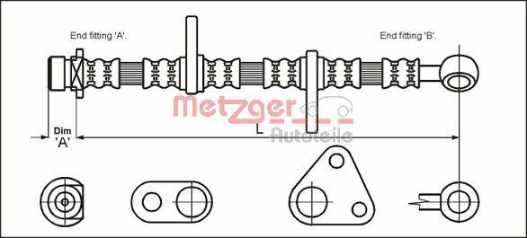 Metzger 4113279 - Bremžu šļūtene www.autospares.lv