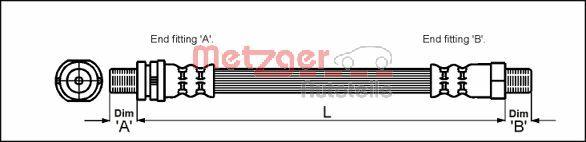 Metzger 4112507 - Bremžu šļūtene www.autospares.lv