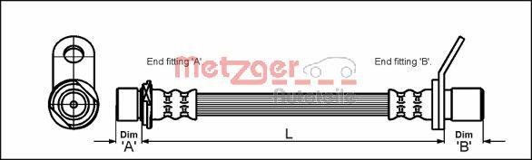 Metzger 4112172 - Bremžu šļūtene autospares.lv