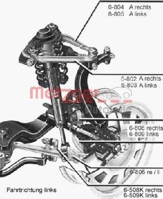 Metzger 58009512 - Neatkarīgās balstiekārtas svira, Riteņa piekare www.autospares.lv