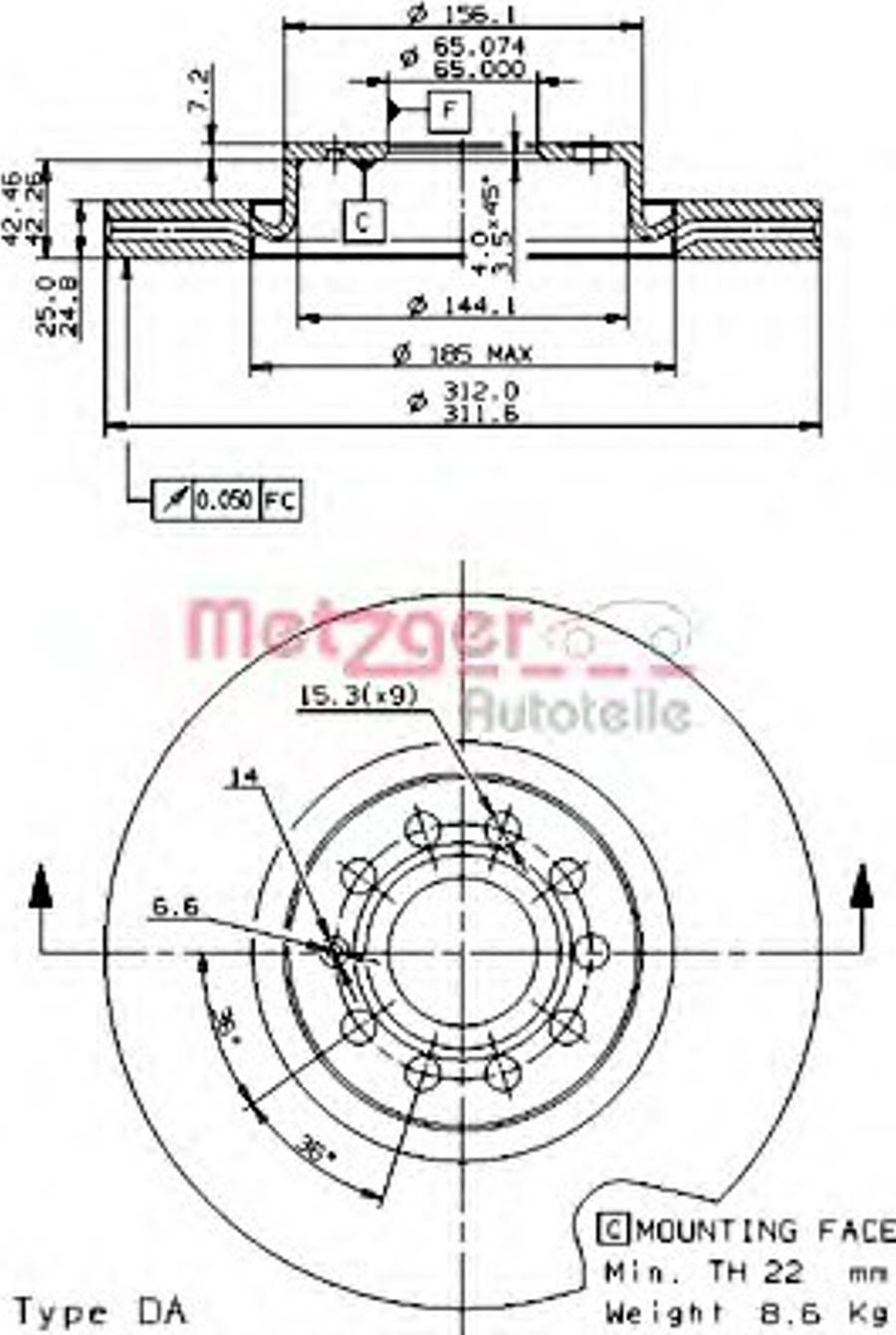 Metzger 6972.10 - Bremžu diski www.autospares.lv