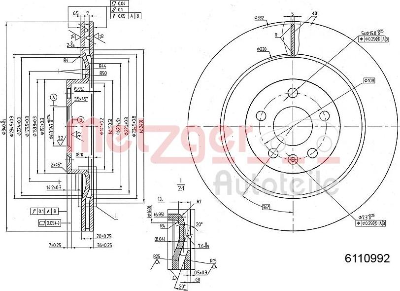 Metzger 6110992 - Bremžu diski www.autospares.lv