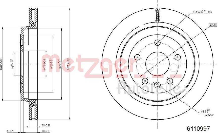 Metzger 6110997 - Bremžu diski www.autospares.lv