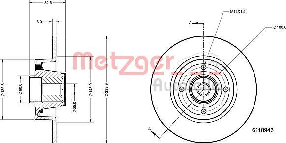 Metzger 6110946 - Bremžu diski www.autospares.lv