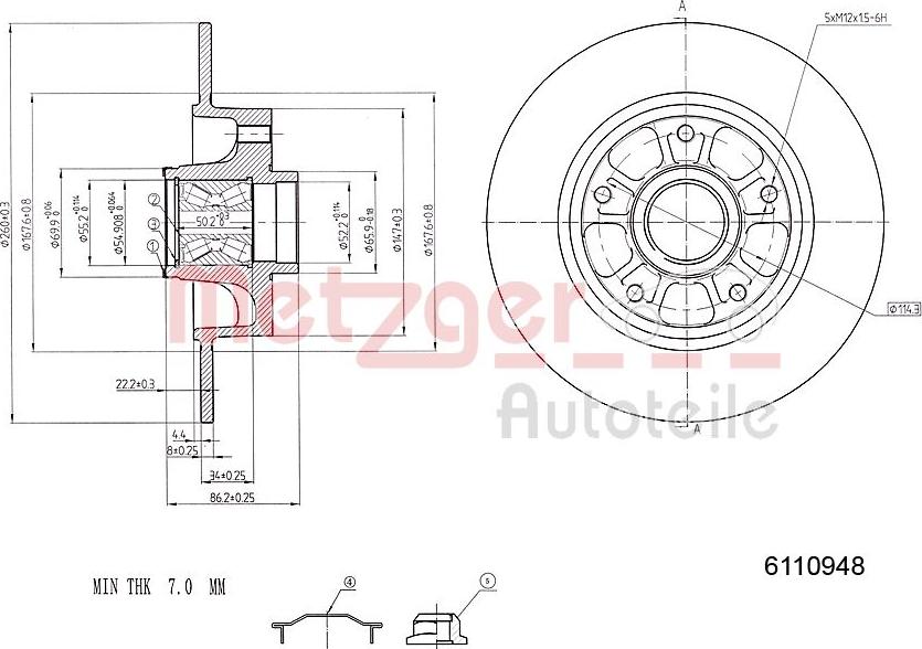 Metzger 6110948 - Bremžu diski www.autospares.lv