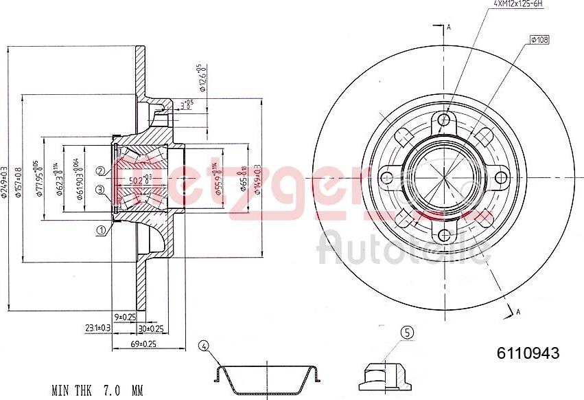 Metzger 6110943 - Brake Disc www.autospares.lv