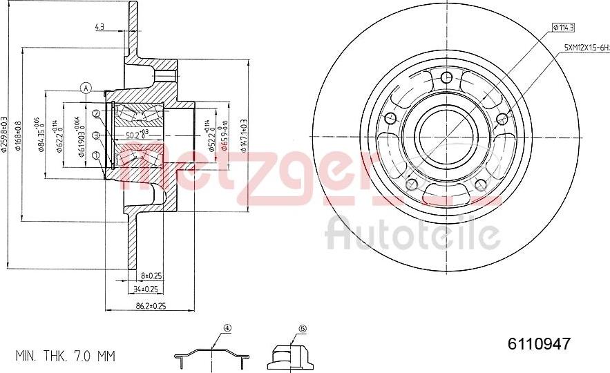 Metzger 6110947 - Bremžu diski autospares.lv