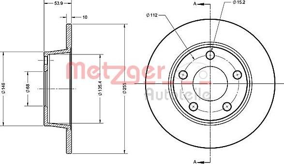 Metzger 6110490 - Тормозной диск www.autospares.lv