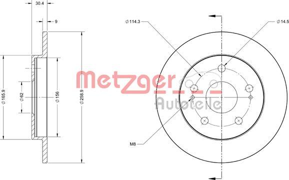 Metzger 6110498 - Bremžu diski autospares.lv