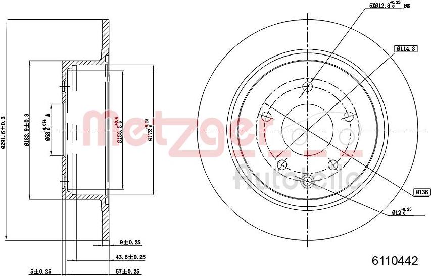 Metzger 6110442 - Bremžu diski www.autospares.lv