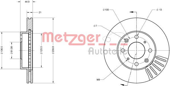 Metzger 6110454 - Bremžu diski www.autospares.lv