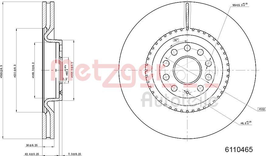 Metzger 6110465 - Bremžu diski autospares.lv