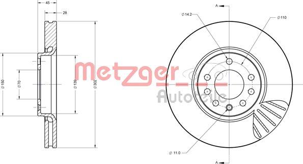 Metzger 6110404 - Bremžu diski www.autospares.lv