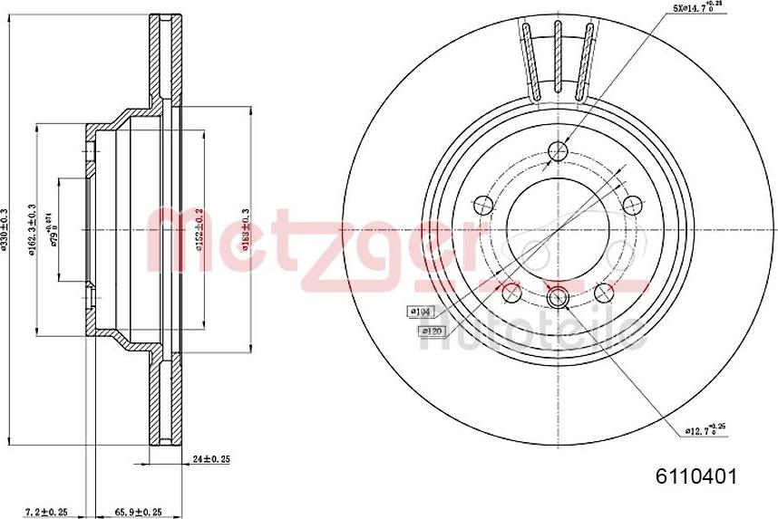 Metzger 6110401 - Bremžu diski www.autospares.lv