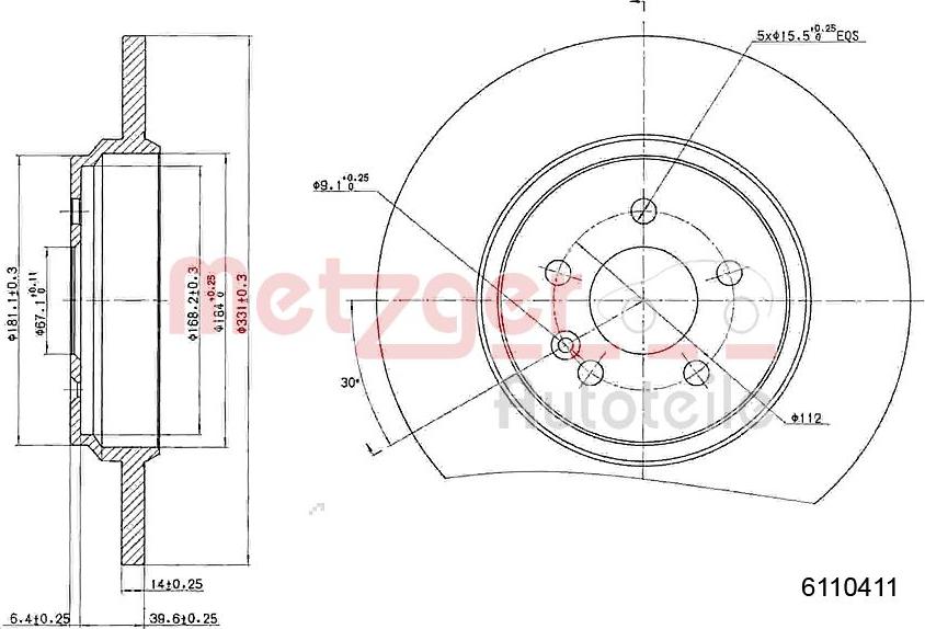 Metzger 6110411 - Bremžu diski www.autospares.lv